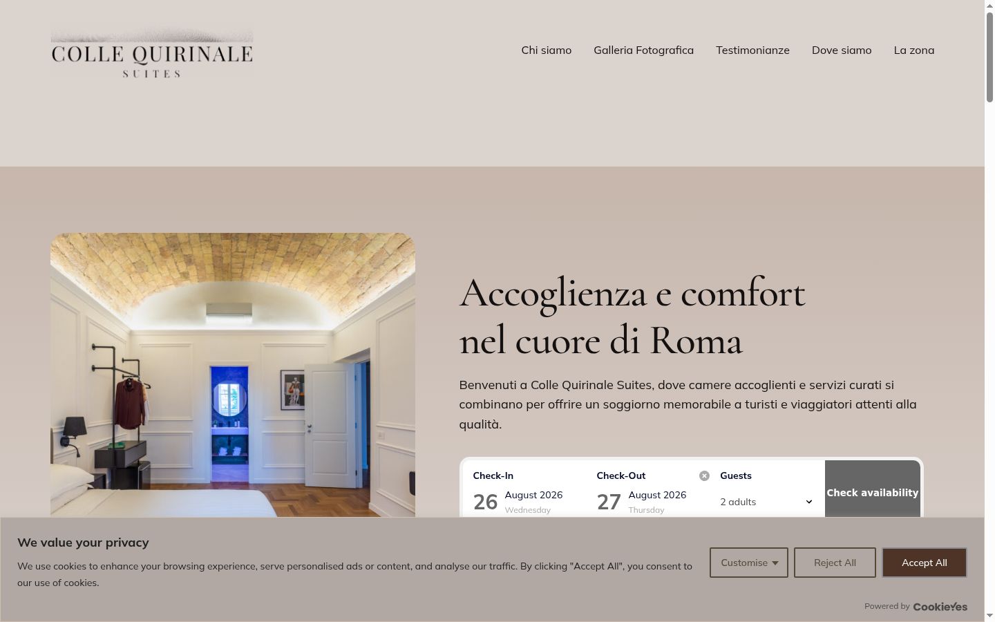 Screenshot of the consent banner shown before any interaction