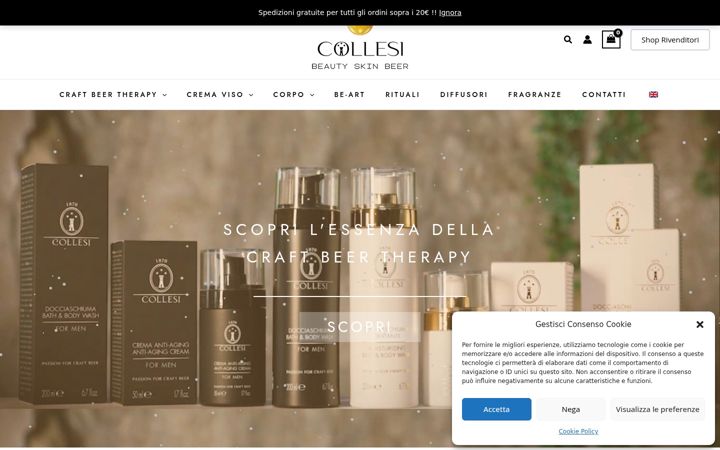 Screenshot stránky collesibeauty.it