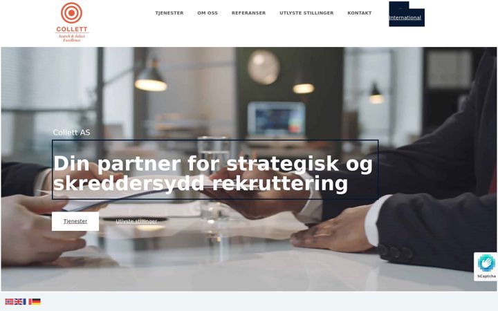 Screenshot of collettsearch.no