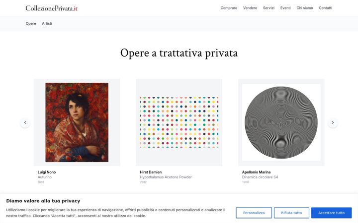 Képernyőkép: collezioneprivata.it