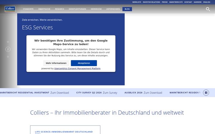 Screenshot of colliers.de