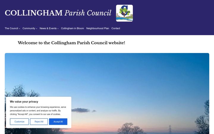 Screenshot von collingham-pc.gov.uk