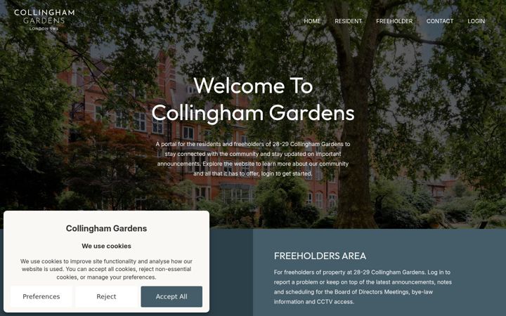 Screenshot of collinghamgardens.co.uk