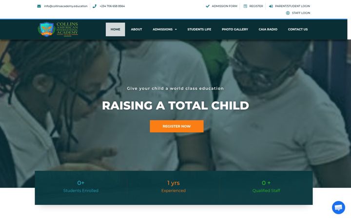 Screenshot of collinsacademy.education
