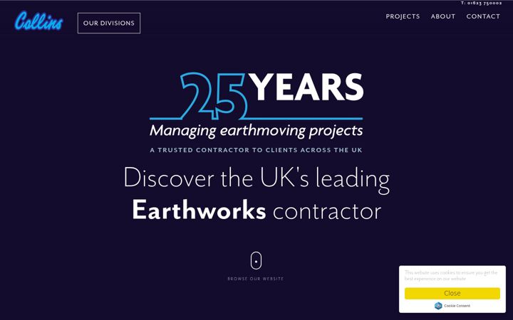 Screenshot of collinsearthworks.co.uk