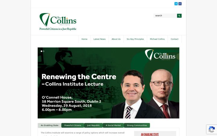 Capture d'écran de collinsinstitute.ie