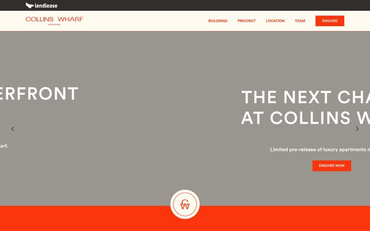 Screenshot of collinswharf.com.au