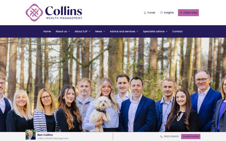 Screenshot of collinswm.co.uk