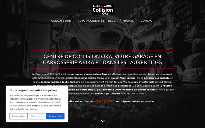 Screenshot of collisionoka.ca
