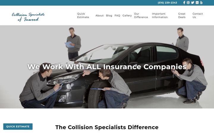 Screenshot of collisionspecialistsofinwood.com