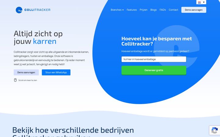 Screenshot of collitracker.com