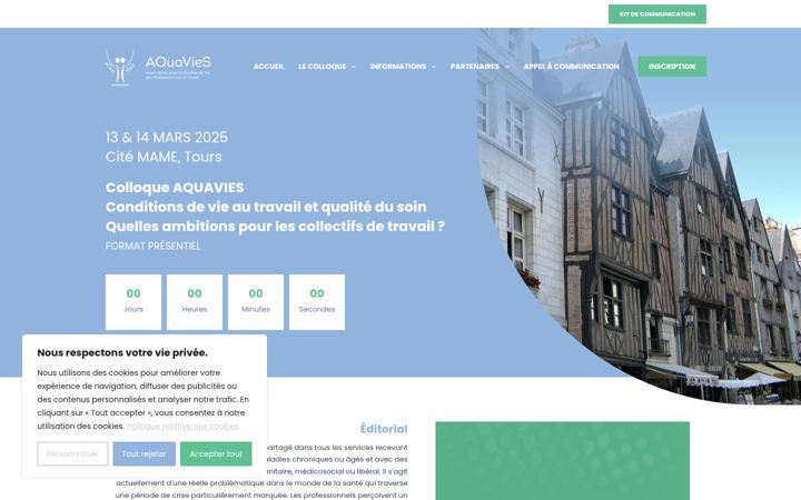 Screenshot of colloque-aquavies.fr