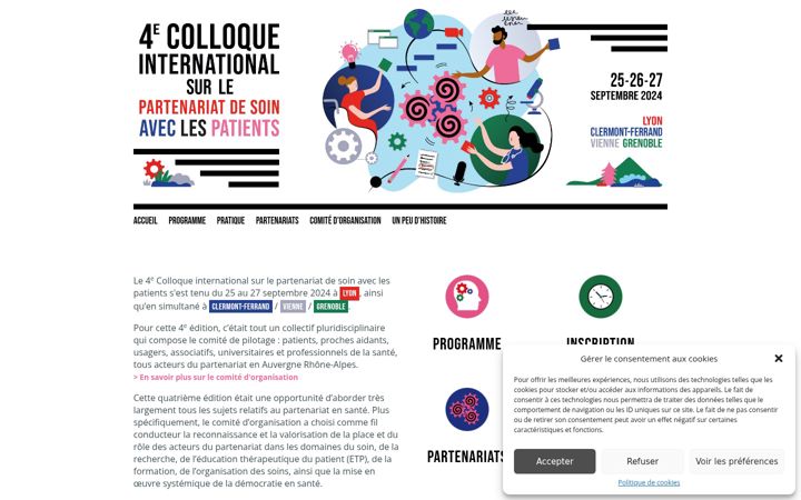 Skærmbillede af colloque-partenariat-soin-avec-patients.fr