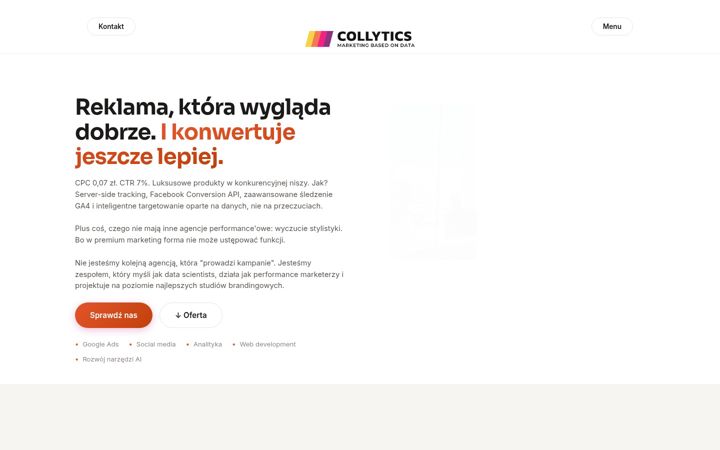 Екранна снимка на collytics.io