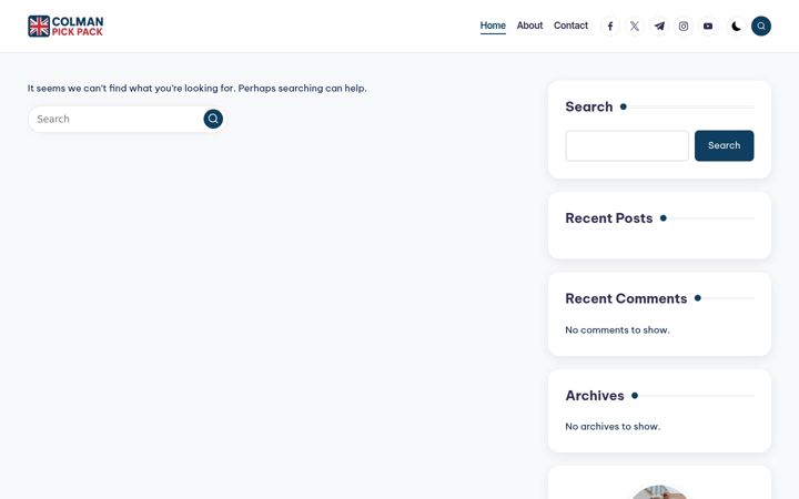 Screenshot of colmanpickpack.co.uk