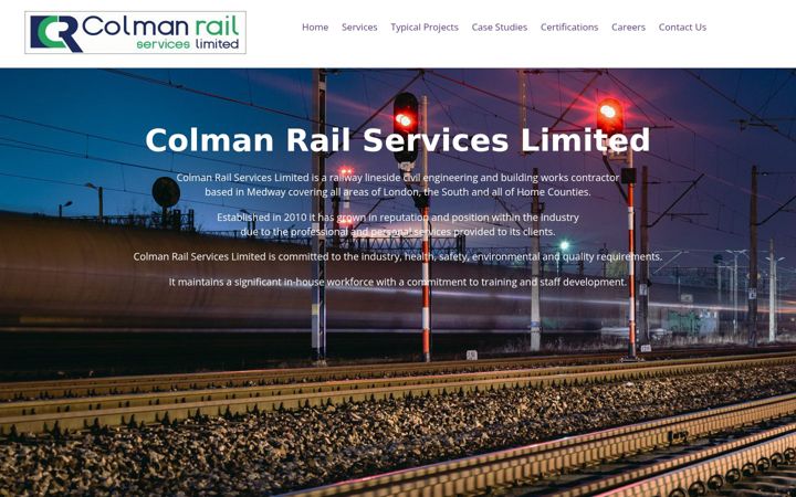 Screenshot of colmanrailservices.co.uk
