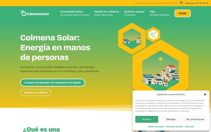 Screenshot of colmenasolar.com