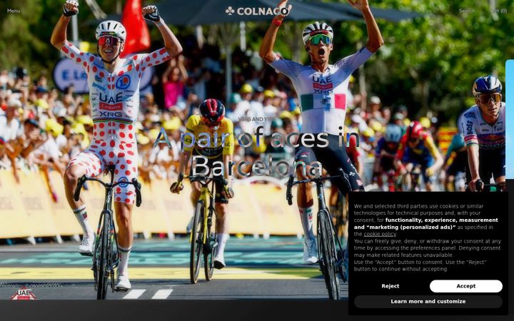 Screenshot of colnago.com
