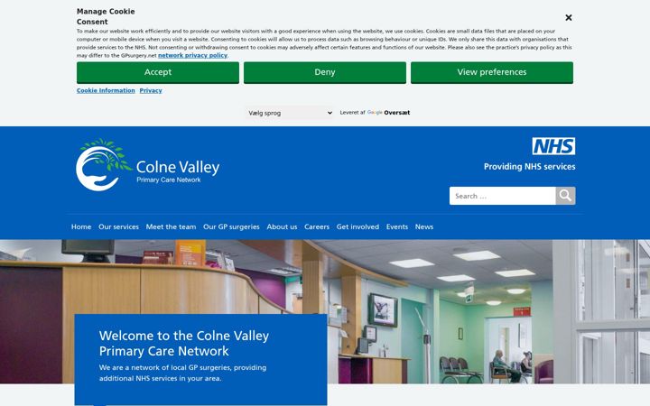 Screenshot of colnevalleypcn.nhs.uk