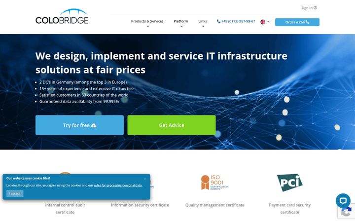 Screenshot di colobridge.net