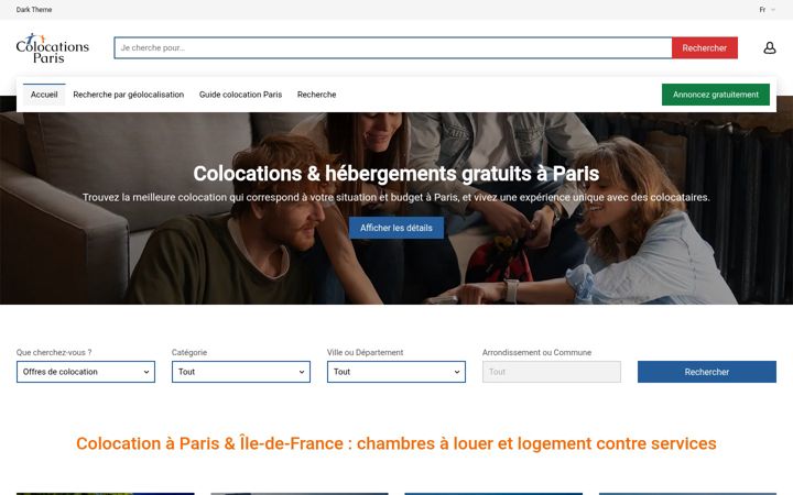 Screenshot of colocationsparis.com