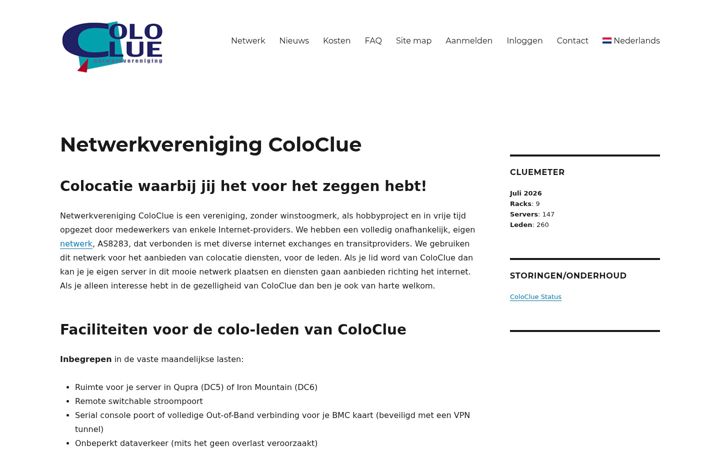 Screenshot von coloclue.net