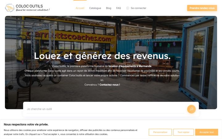 Snímek obrazovky colocoutils.fr