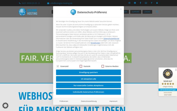 Screenshot of cologne-namespace.de