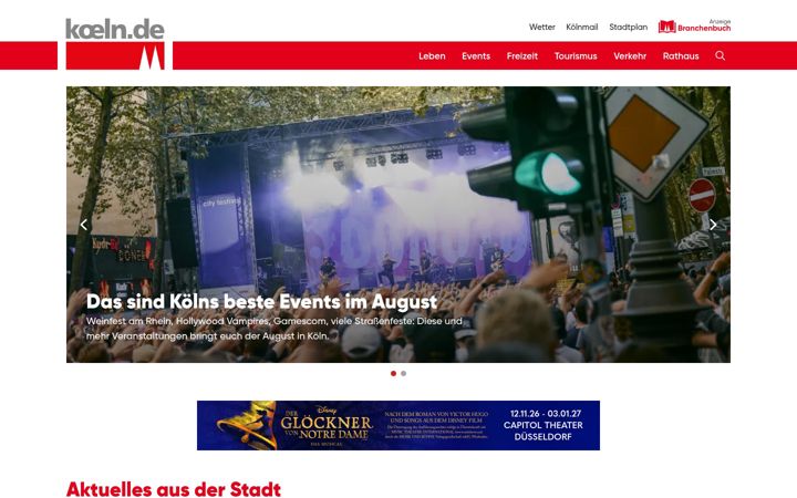 Screenshot of cologne.de