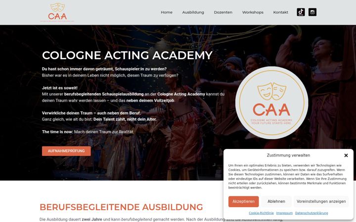 Screenshot of cologneactingacademy.com