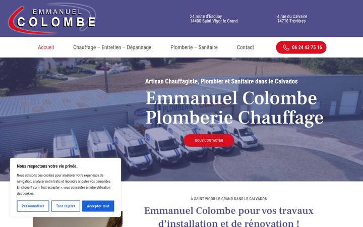 Snímek obrazovky colombe-plomberie-chauffage.fr