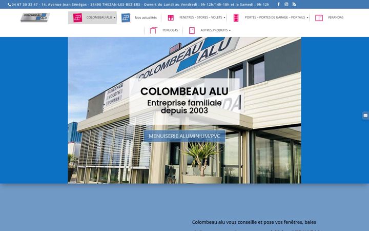 Screenshot of colombeau-alu.com