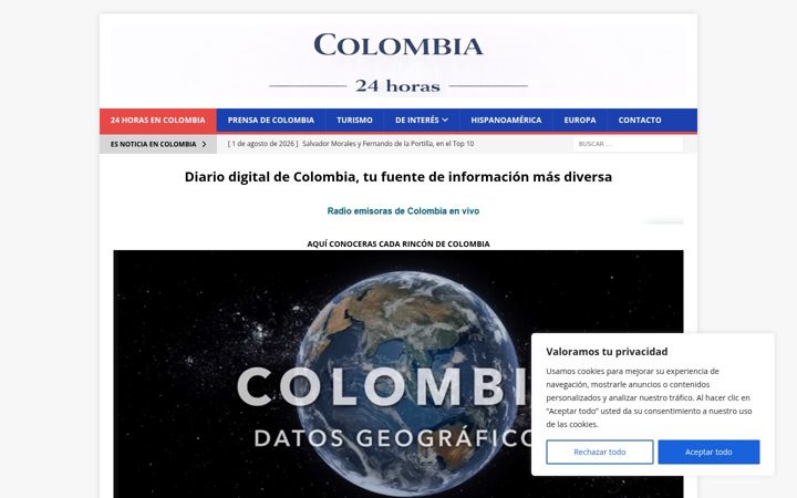 Screenshot of colombia24horas.com