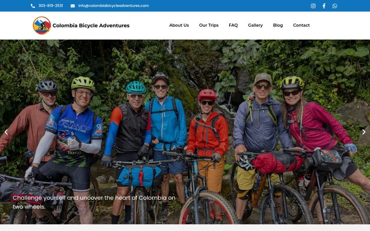 Screenshot of colombiabicycleadventures.com