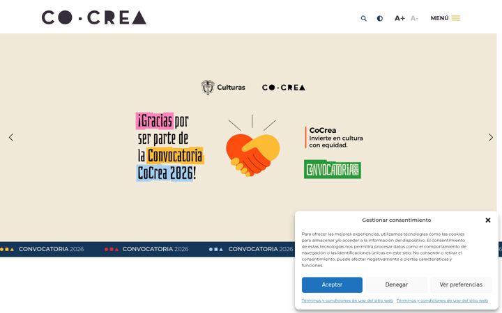 Screenshot of colombiacrea.org