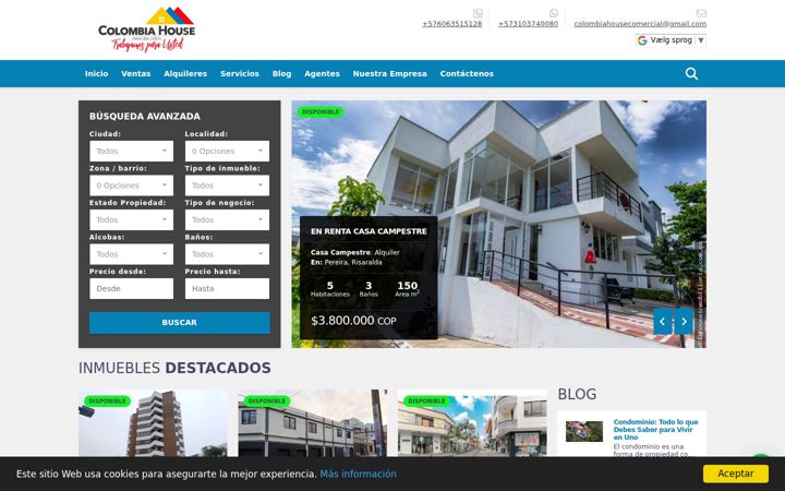 Capture d'écran de colombiahouseinmobiliaria.com.co