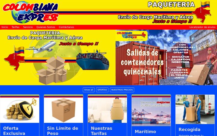 Screenshot of colombianaexpress.com