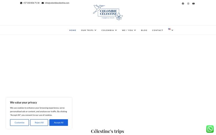 Screenshot of colombiecelestine.com