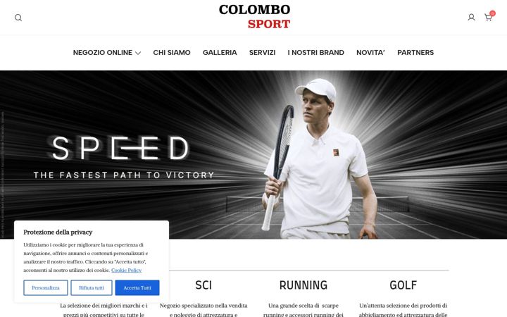 Screenshot van colombosport.eu