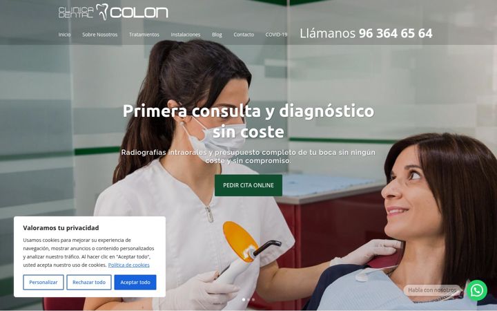 Screenshot of colonclinicadental.com
