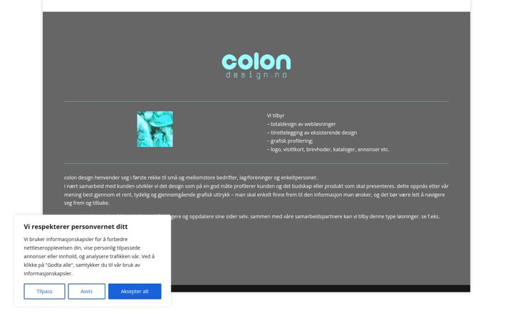 Screenshot of colondesign.no