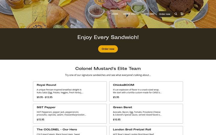 Screenshot of colonel-mustards-sandwich-emporium.square.site