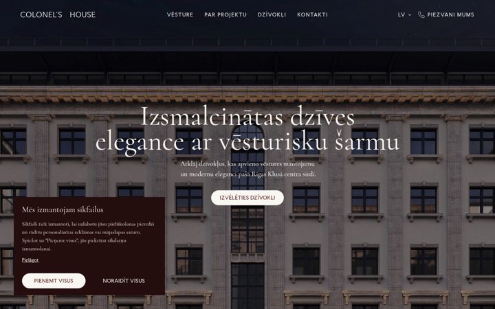 Screenshot of colonelshouse.lv
