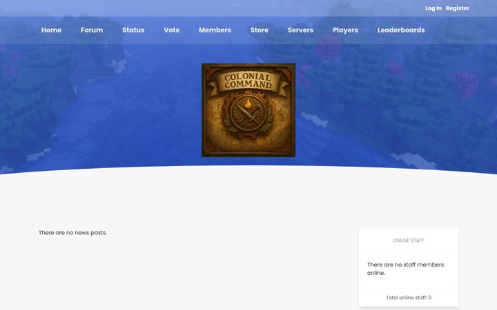 Screenshot of colonialcommandmc.org