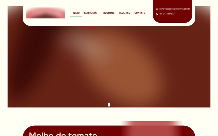 Snímek obrazovky colonialconservas.com.br