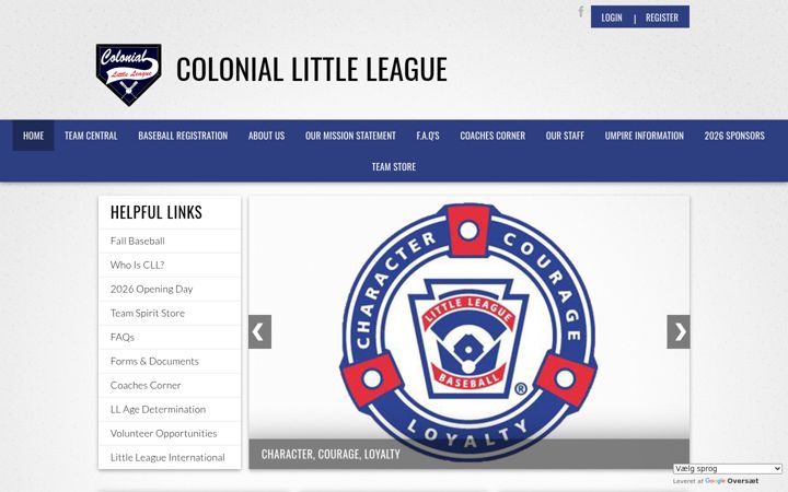 Captura de pantalla de coloniallittleleague.org