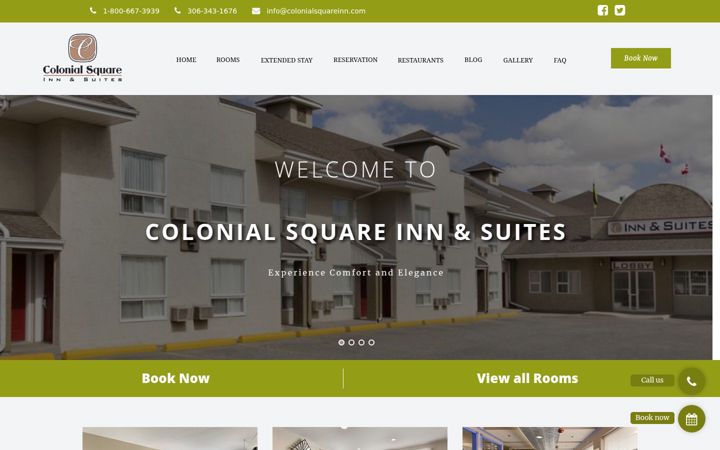 Screenshot of colonialsquareinn.com