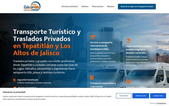 Screenshot of coloniastravel.com