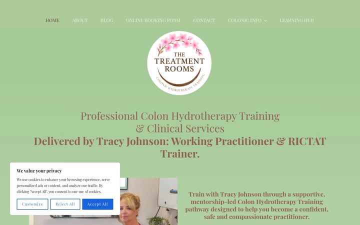 Screenshot of colonic-training.co.uk