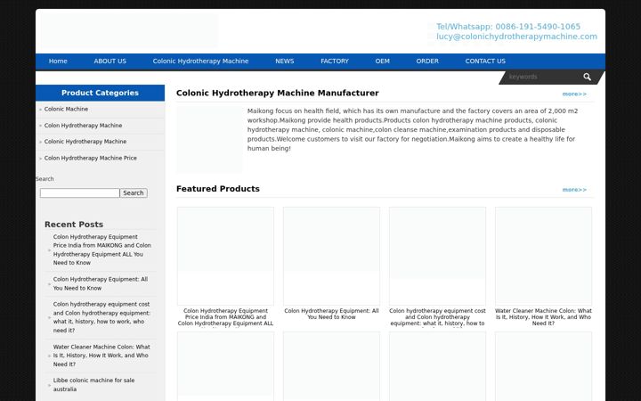 Screenshot of colonichydrotherapymachine.com